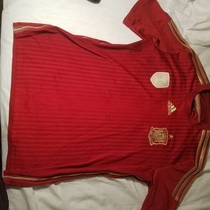 Adidas climate control large red soccer shirt